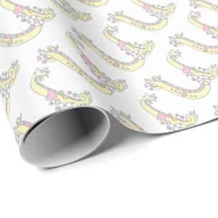 Papier Cadeau Enveloppe personnalisée U monogramme lettre initia