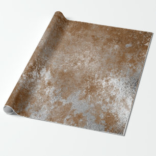 Papier Cadeau Enveloppement Brown de rouille argenté