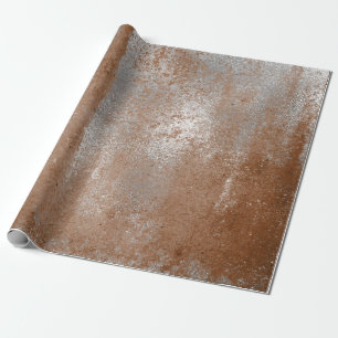 Papier Cadeau Enveloppement Brown de rouille argenté