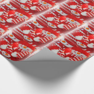 Papier Cadeau Enveloppement cadeau de Noël/Famille Snowman