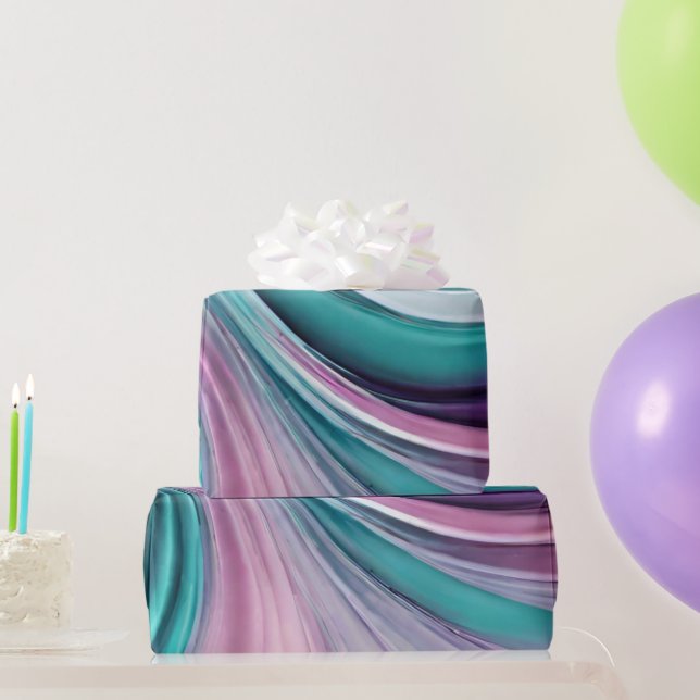 Papier Cadeau Enveloppement cadeau moderne-violet et Turquoise- (Cadeaux de fête)