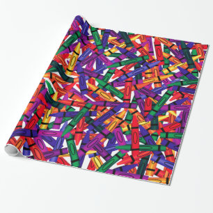 Papier Cadeau Enveloppement Crayons Anniversaire de enfant