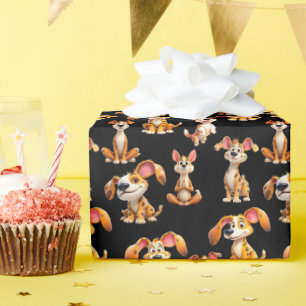 Papier Cadeau Enveloppement de fête de canine 4