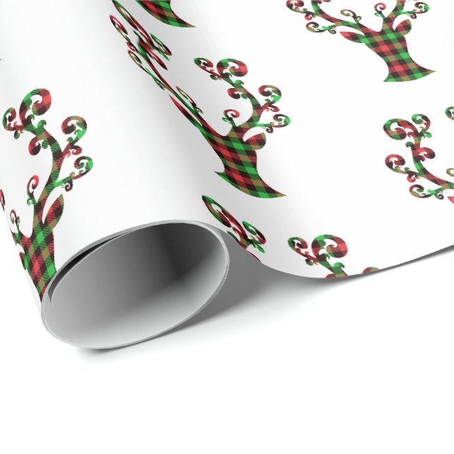 Papier Cadeau Enveloppement de Noël Cerf Papier (Coin rond)