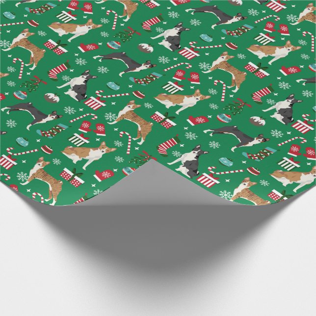 Papier Cadeau Enveloppement de Noël de chien de Basenji (Coin)