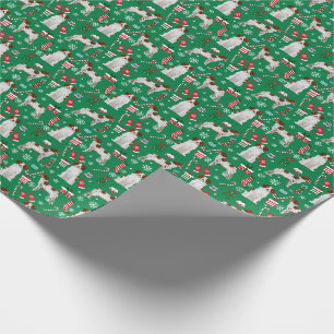 Papier Cadeau Enveloppement de Noël du chien espagnol breton