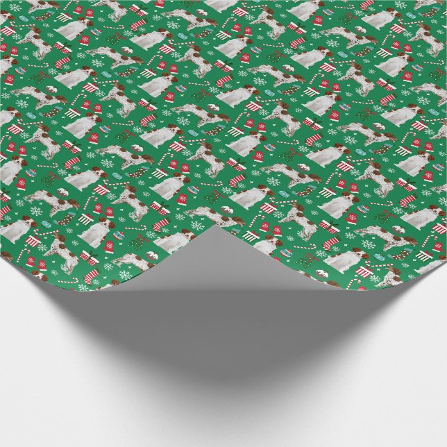 Papier Cadeau Enveloppement de Noël du chien espagnol breton (Coin)