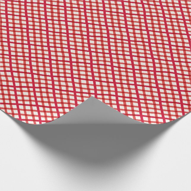 Papier Cadeau Enveloppement de Noël en En vichy rouge (Coin)