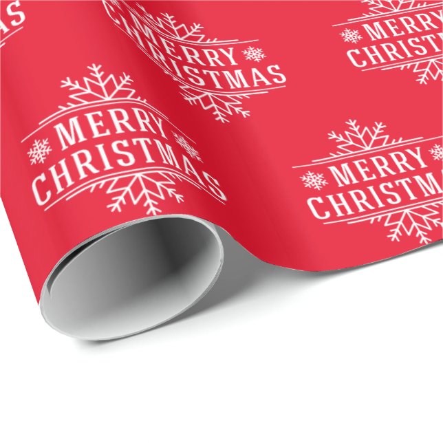 Papier Cadeau Enveloppement de Noël Papier-Joyeux Noël (Coin rond)