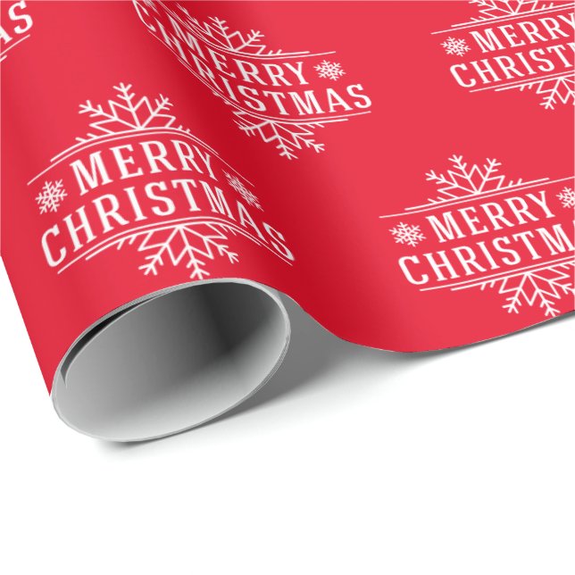 Papier Cadeau Enveloppement de Noël Papier-Joyeux Noël (Coin rond)