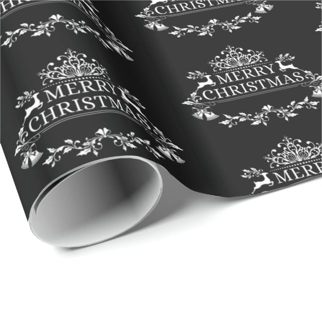 Papier Cadeau Enveloppement de Noël Papier-Joyeux Noël (Coin rond)