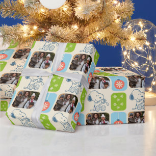 Papier Cadeau Enveloppement de Noël Snoopy Photo de famille