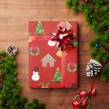 Enveloppement de NoëlPapier motif cadeaux arrière 