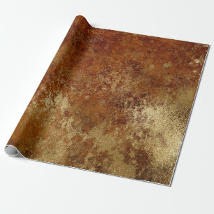 Papier Cadeau Enveloppement de rouille rouge or-orange