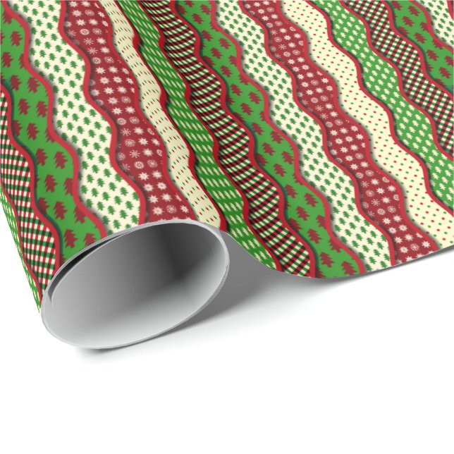 Papier Cadeau Enveloppement thématique de Noël (Coin rond)