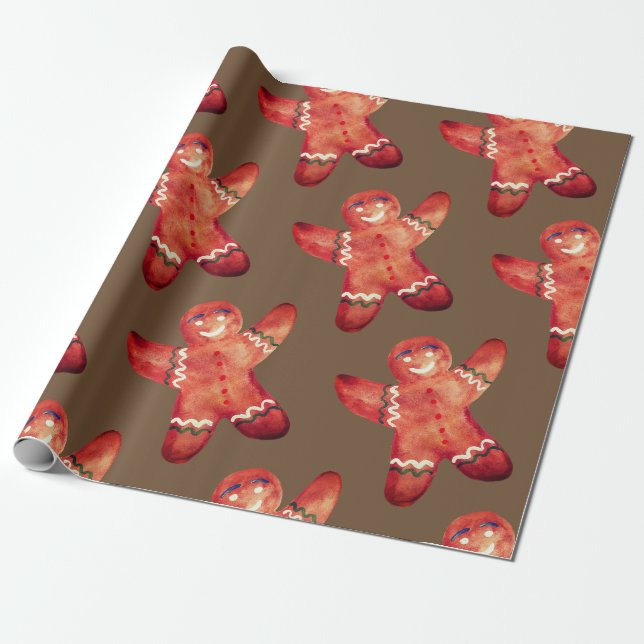 Papier Cadeau Envelopper le papier pain d'épices homme (Déroulé)