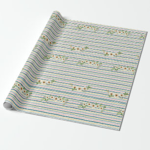 Papier Cadeau Envelopper les bandes et les marguerites de papier