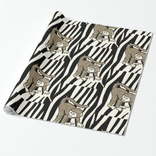 Papier Cadeau Envelopper les singes en papier