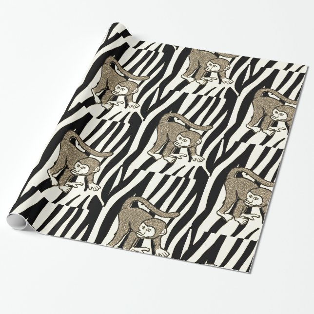 Papier Cadeau Envelopper les singes en papier (Déroulé)