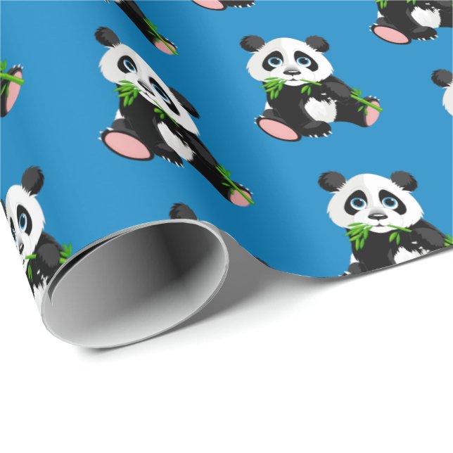 Papier Cadeau Envelopper l'ours Papier-Panda (Coin rond)