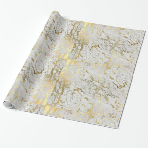 Papier Cadeau enveloppes cadeaux en marbre blanc et or