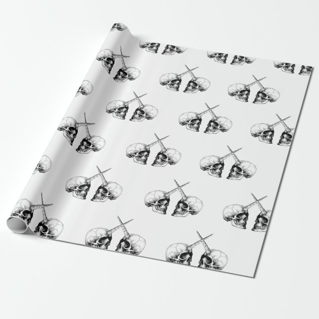 PAPIER CADEAU ENVELOPPES DE CRÂNE DE LICORNE (Déroulé)