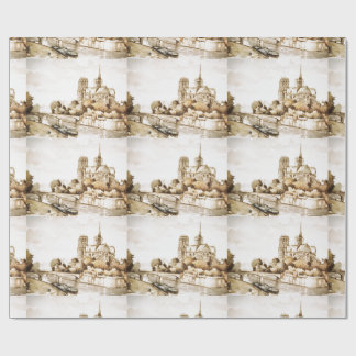 Papier Cadeau Enveloppez le papier avec l'image "de cathédrale