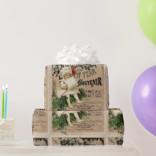 Papier Cadeau Éphémère Noël Nouvel An Affiche Souvenir