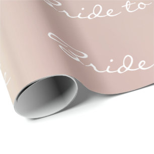 Papier Cadeau Épouse de pinceau personnalisée pour être rose pré