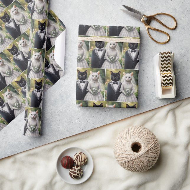 Papier Cadeau Épouse et pièce de chat (Artisanat)