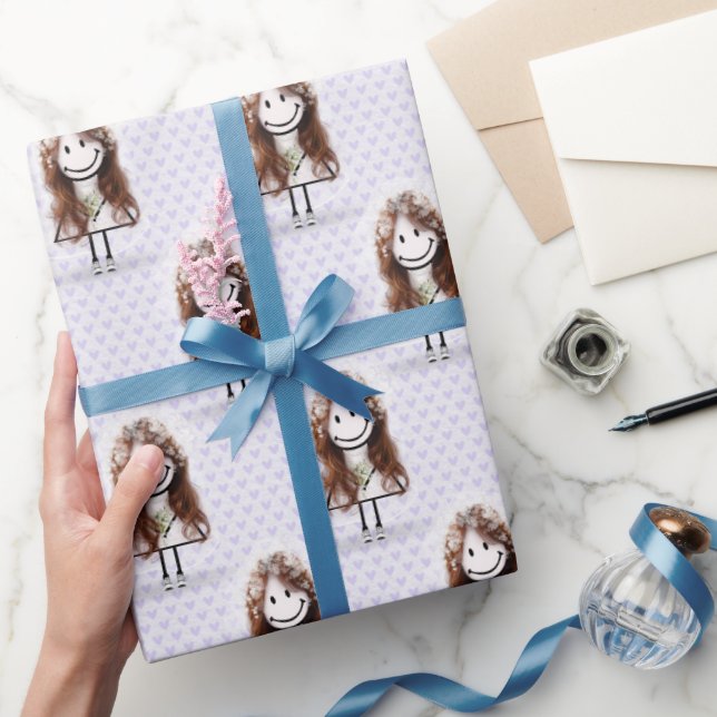 Papier Cadeau Épouse fille en Basket sur les coeurs (Cadeaux)