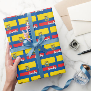Papier Cadeau Equateur Papier à envelopper, Bleu, Equateur Drape