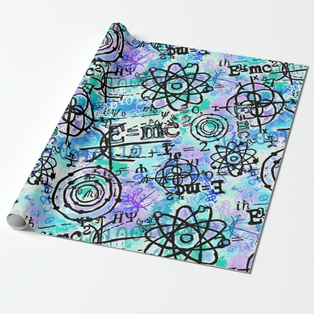 Papier Cadeau Équations et symboles de physique (Déroulé)