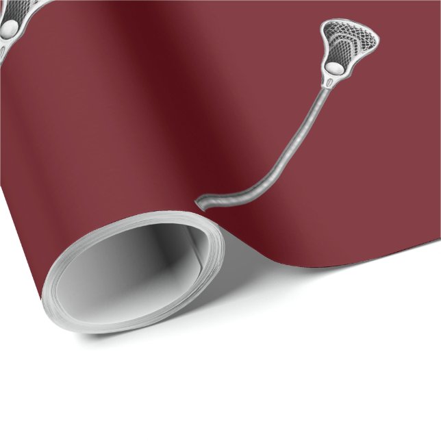 Papier Cadeau Équipe de crosse Maroon Cadeau (Coin rond)