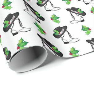 Papier Cadeau Équipe de danse du Dragon Christmas Boot and Casqu