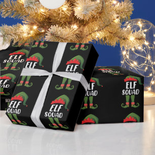 Papier Cadeau Équipe de lutins drôle de Noël en famille