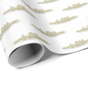 Papier Cadeau Équipe de sports nautiques Gold White