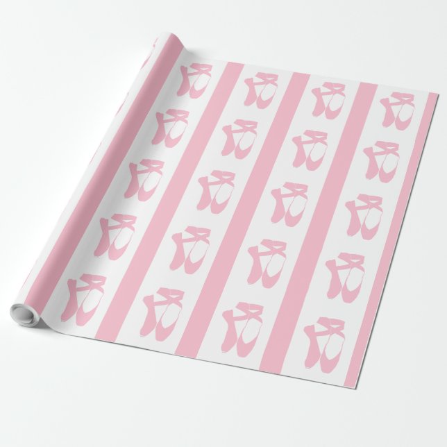 Papier Cadeau Équipe Pointe Ballet Rose (Déroulé)