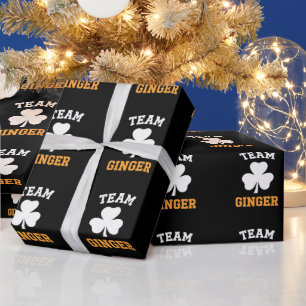 Papier Cadeau Équipe rousse tête rouge drôle Irlande St Patrick'