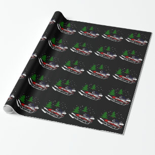 Papier Cadeau Équitation drôle de chien de chien de traîneau