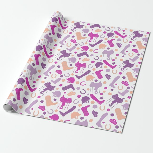 Papier Cadeau Équitation Équestre Équitation À Thème Motif (Déroulé)