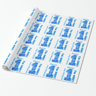 Papier Cadeau ęr Garçon Camo bleu d'anniversaire un B3BZ an