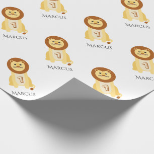 Papier Cadeau Ęr lion personnalisé d'animal de bébé