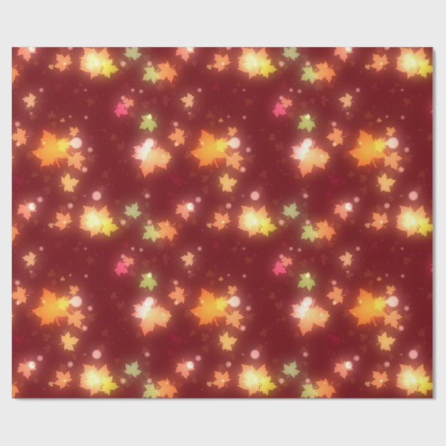 Papier Cadeau Érable automne coloré feuille automne (Plat)