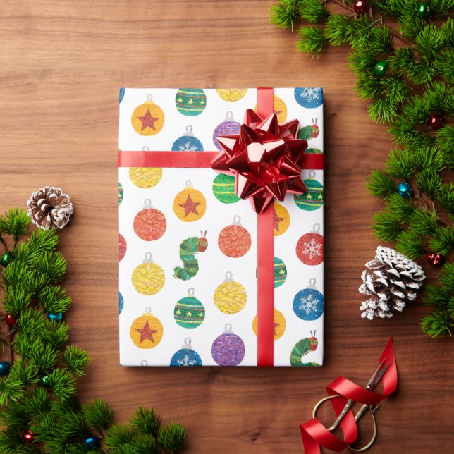 Papier Cadeau Eric Carle | Caterpillar Motif de Noël (Cadeau de vacances)