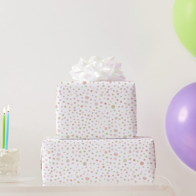 Papier Cadeau Erica Confetti Aquarelle Points Enveloppement Papi (Cadeaux de fête)