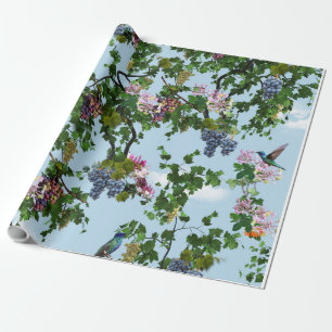Papier Cadeau Escalade de la vigne et miel fleurs