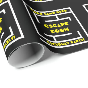 Papier Cadeau Escape Room personnalisé Anniversaire fête Papier