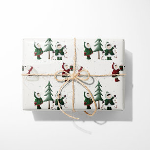 Papier Cadeau Eskimos & ours polaires sur fond crème