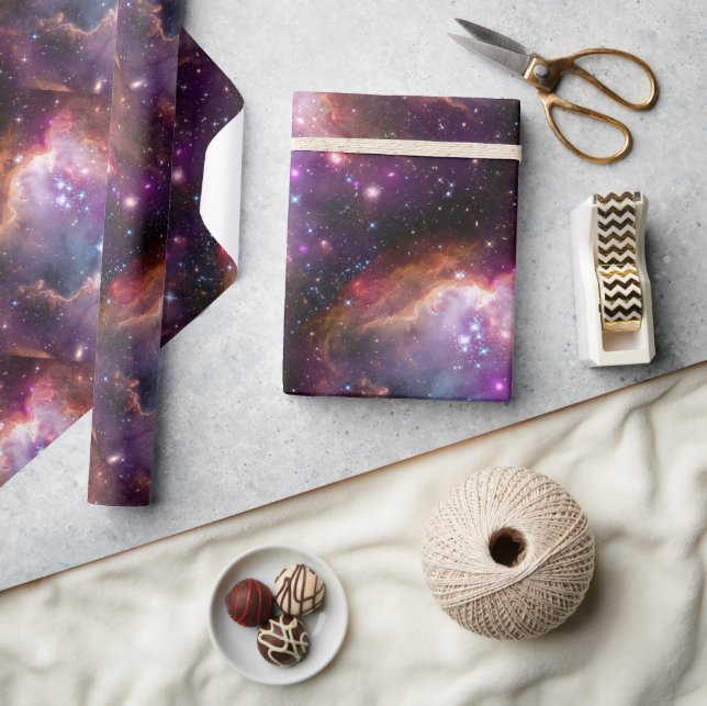 Papier Cadeau Espace Extérieur Galactique Violet (Artisanat)